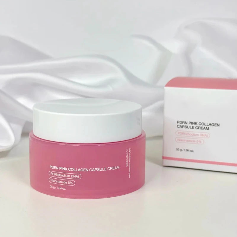 Medicube Korean PDRN Pink Collagen Capsule Cream with Niacinamide – Lightweight Brightening Face Moisturizer